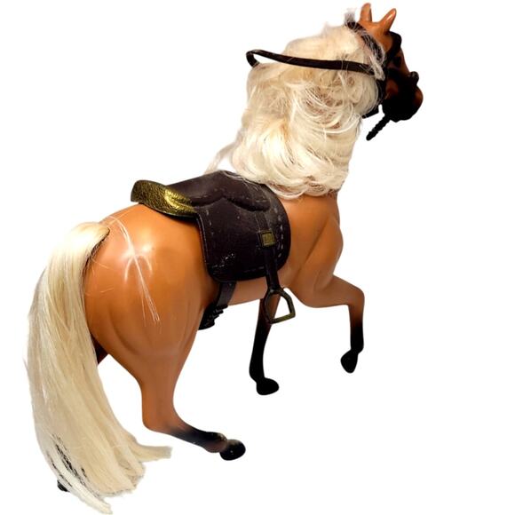 8" Vintage Beautiful Palomino Model Horse W/Rooted Mane & Tail ~Bridle & Saddle - Picture 8 of 10